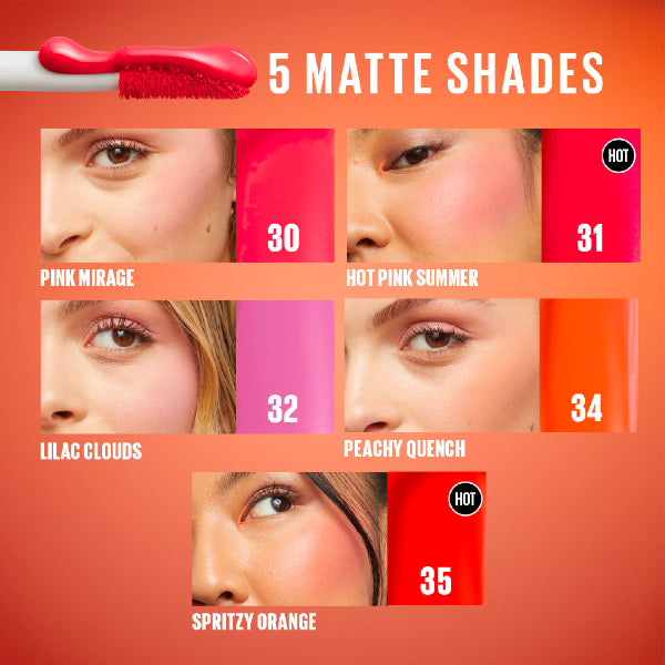 Sunkisser 12H Longwear Multi-use Matte Liquid Blush, Bronzer, Blendable, Buildable