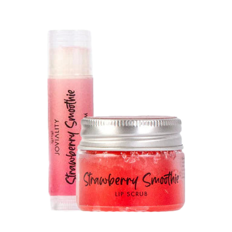 Strawberry Smoothie - Lip Scrub + Strawberry Smoothie - Lip Balm