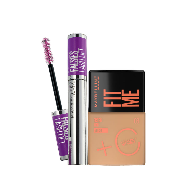 Fit Me Foundation Fresh Tint + Falsies Lash Lift Mascara - Black