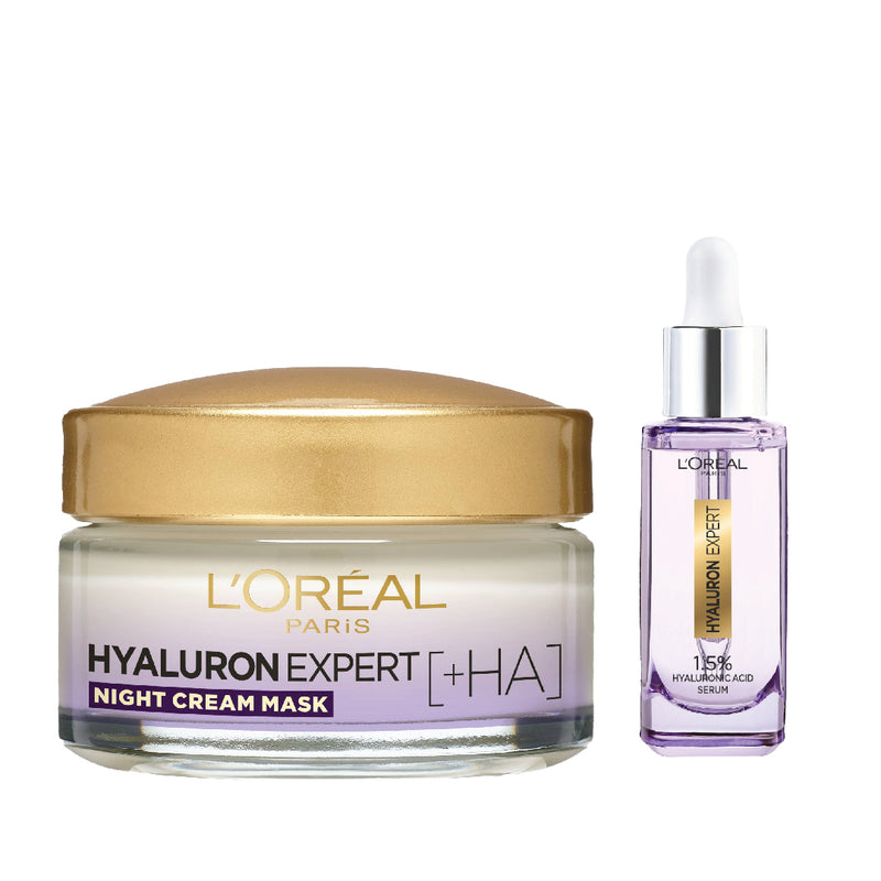 Hyaluron Expert Night Cream L + Hyaluron Expert Replumping Serum with Hyaluronic Acid