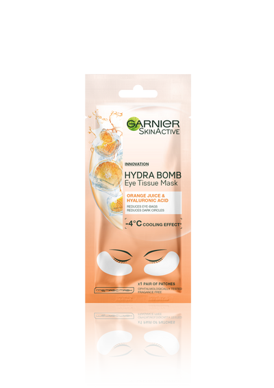 Garnier Eye Tissue Mask - Hydra Bomb / Orange Juice + Hyaluronic Acid