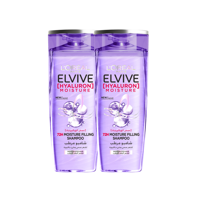 2 x Elvive Hyaluron Moisture Filling Shampoo - Dehydrated Hair